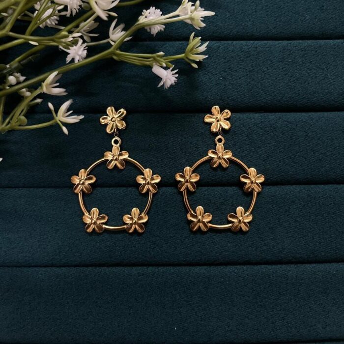 Tiny Blossom Hoops Earring