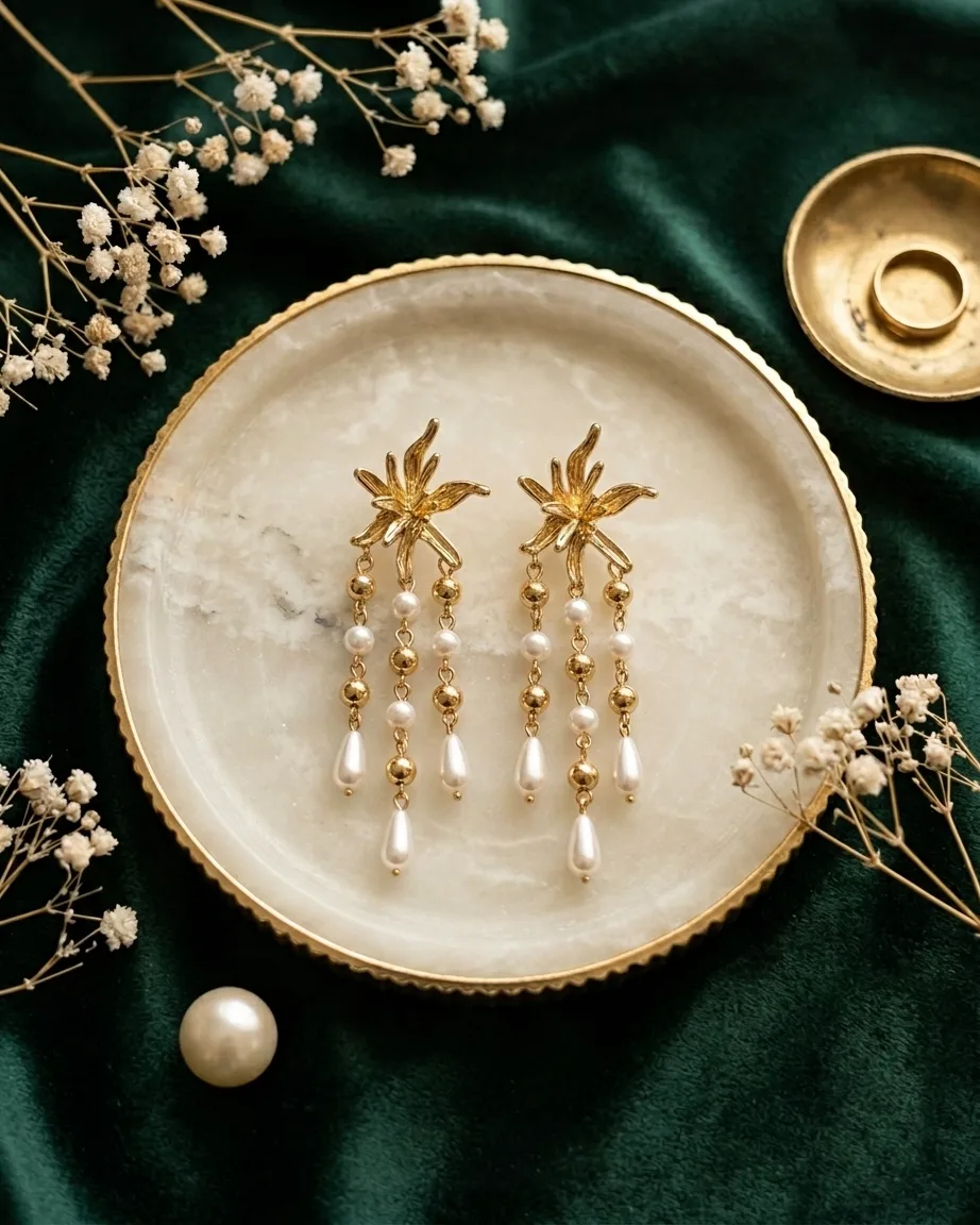 The Lilly & Dewdrop Grandeur Earrings - Image 2