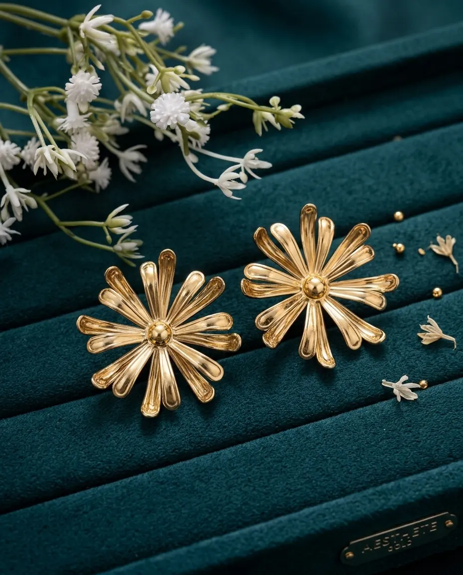 Golden Sunburst Earrings