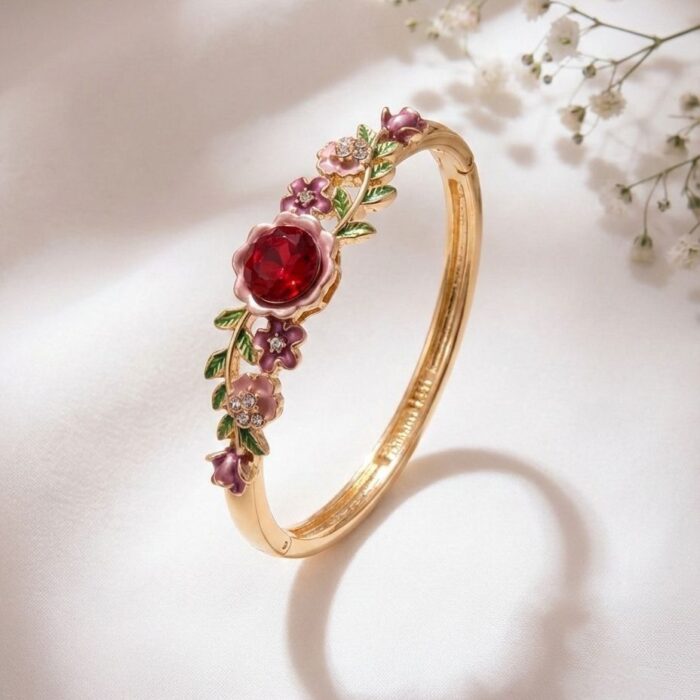 Rose Reverie Hinged Bangle