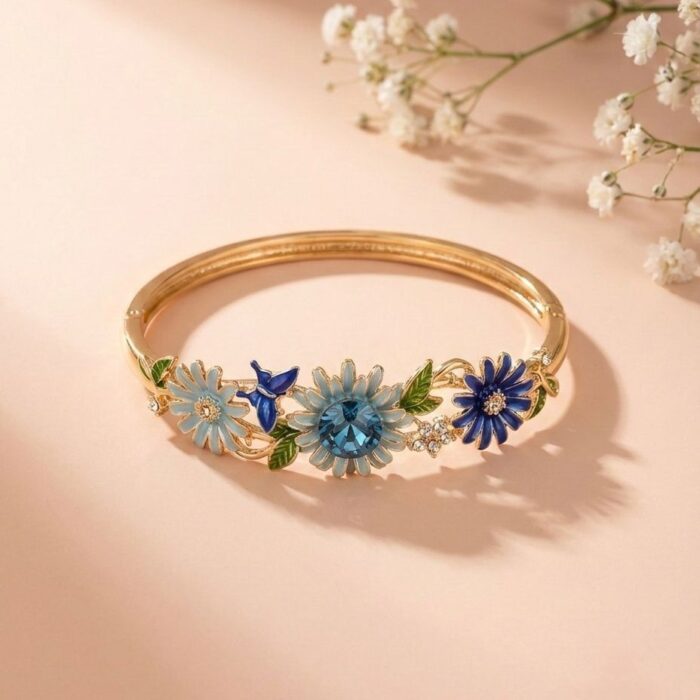 The Blue Meadow Hinged Bangle