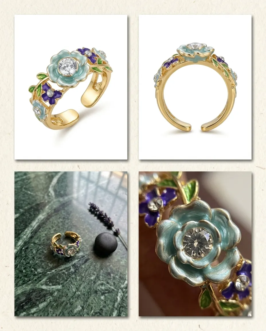 Enchanted Meadow Enamel Ring - Image 3