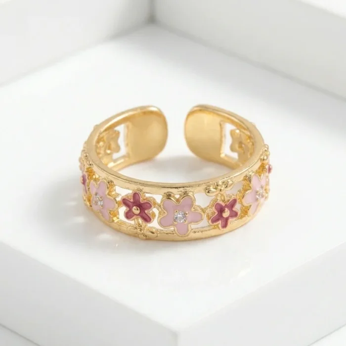 Pink Floral Ring