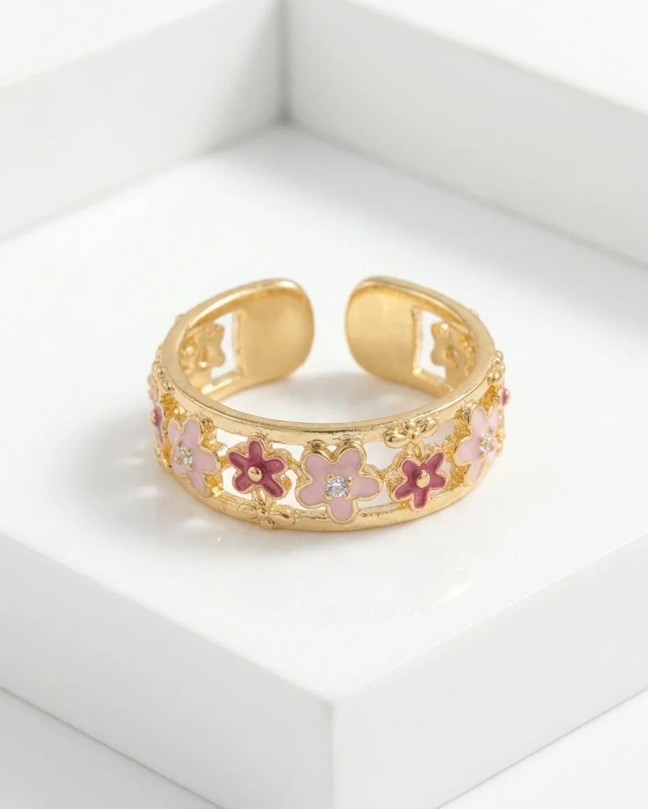 Pink Floral Ring