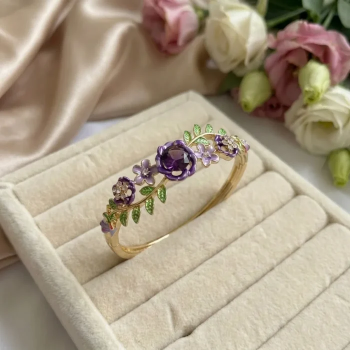Amethyst Blossom Vintage Bangle