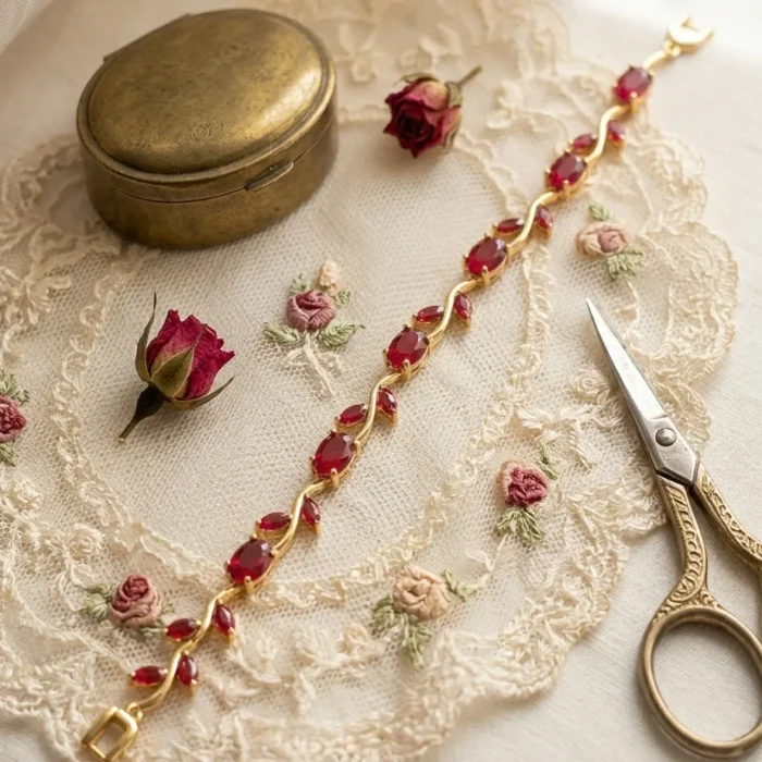 Crimson Red Tulips Bracelet