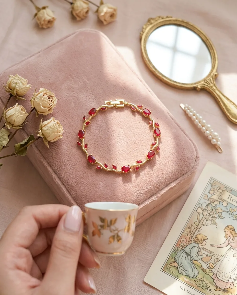 Crimson Red Tulips Bracelet - Image 3