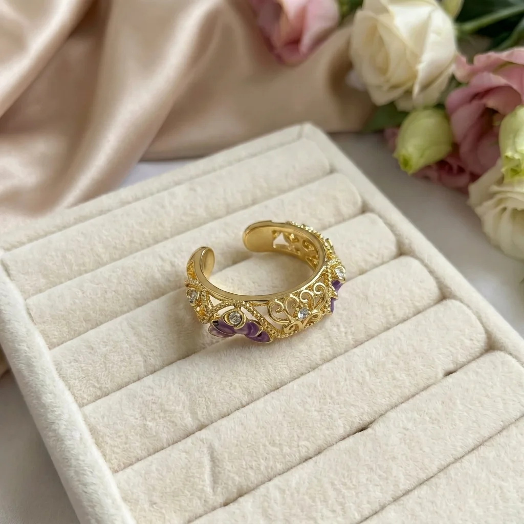 Imperial Violet Blossom Ring - Image 2