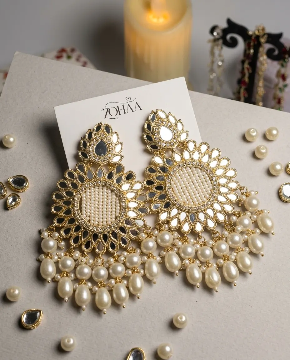 White Pearl earrings