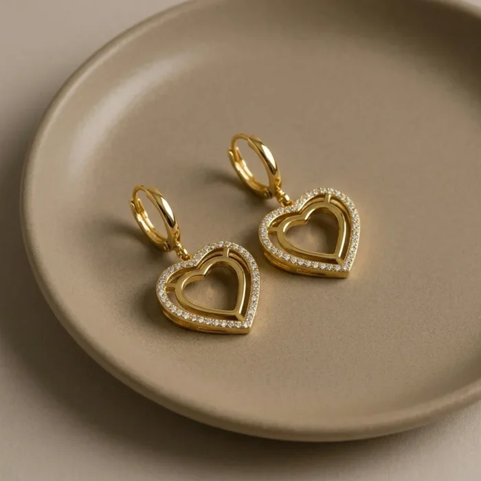 Double Heart Hoops