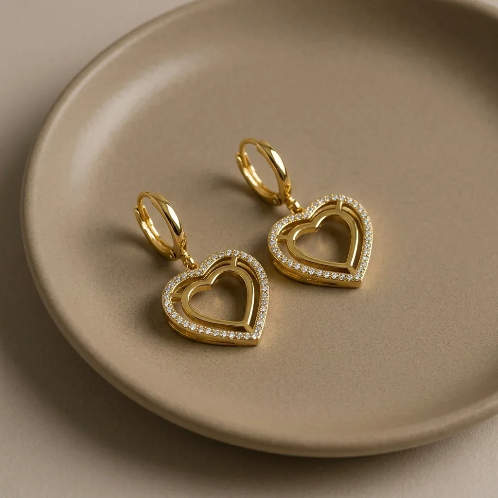 Double Heart Hoops