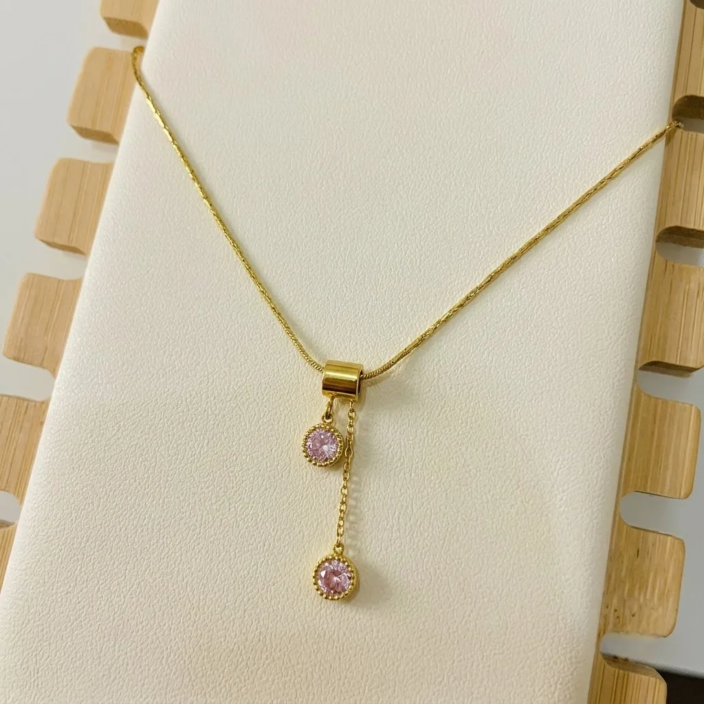 Dual Pink Solitaire Pendant