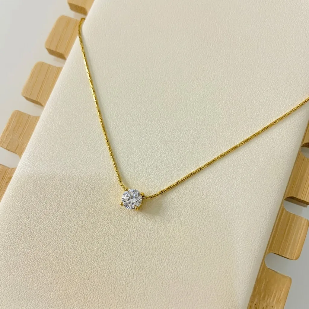 Diamond-Cut Solitaire Pendant