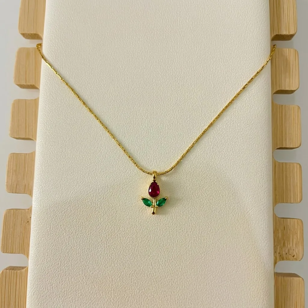 Crimson Tulip Necklace