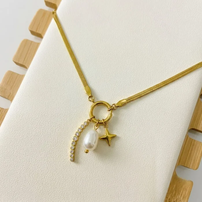 Starlight & Pearl Charm Necklace