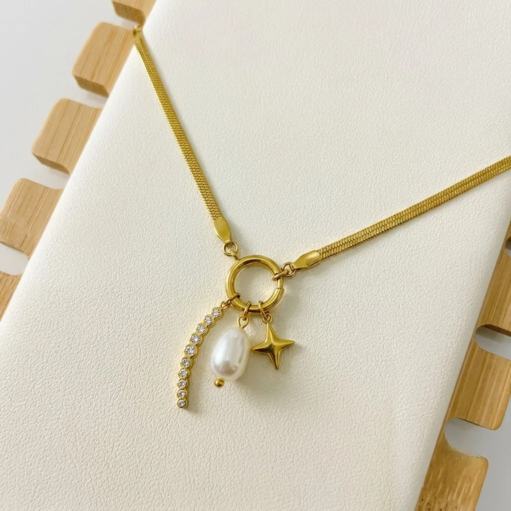 Starlight & Pearl Charm Necklace