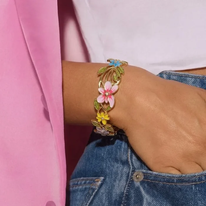 Floral Symphony Enamel Bangle