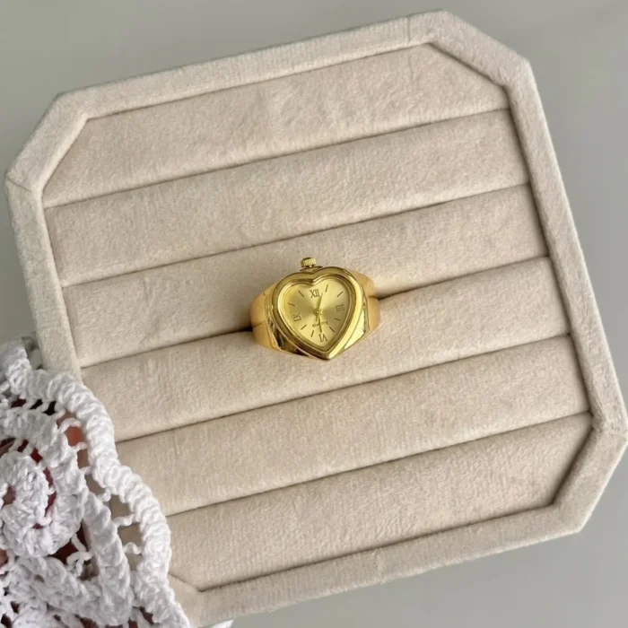 Gold Heart Ring Watch