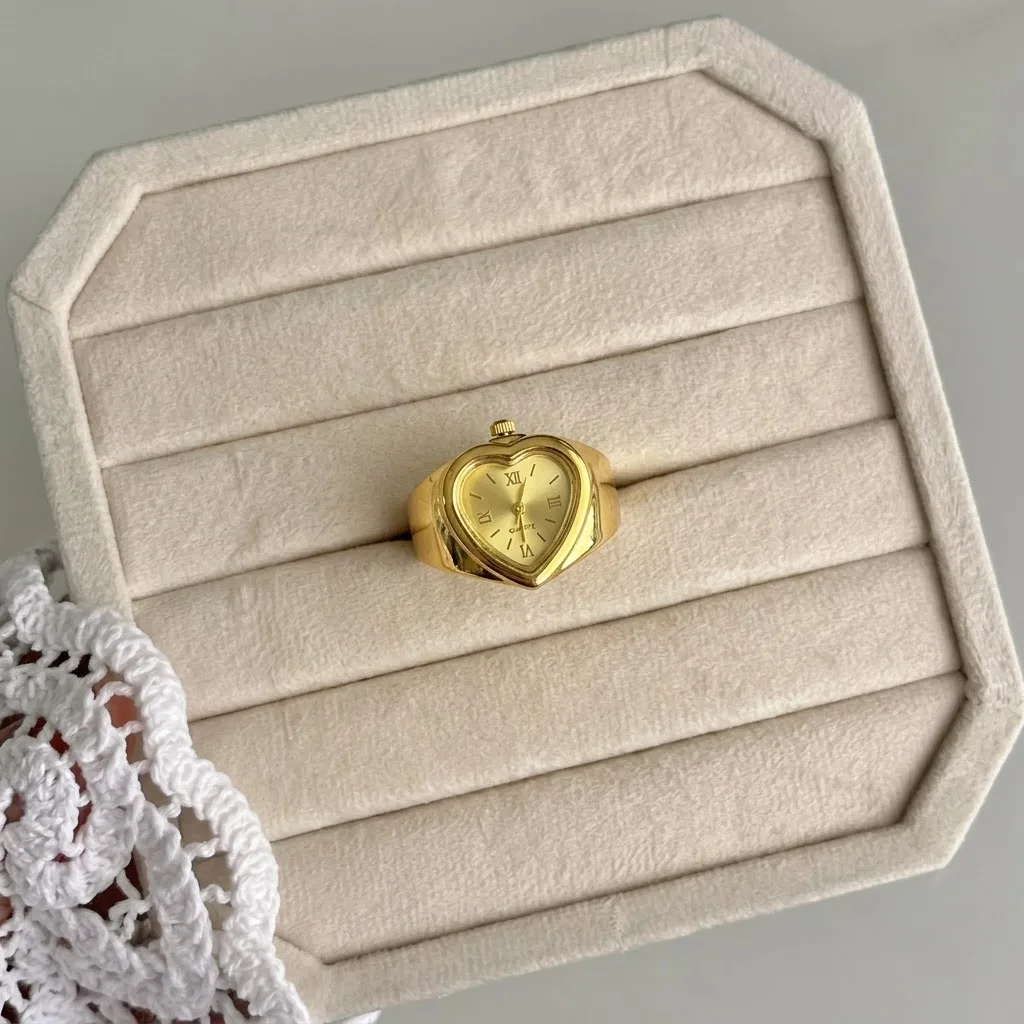 Gold Heart Ring Watch