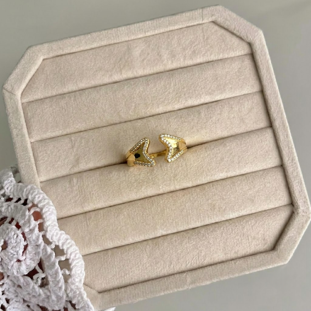 Gold Chevron Open Ring