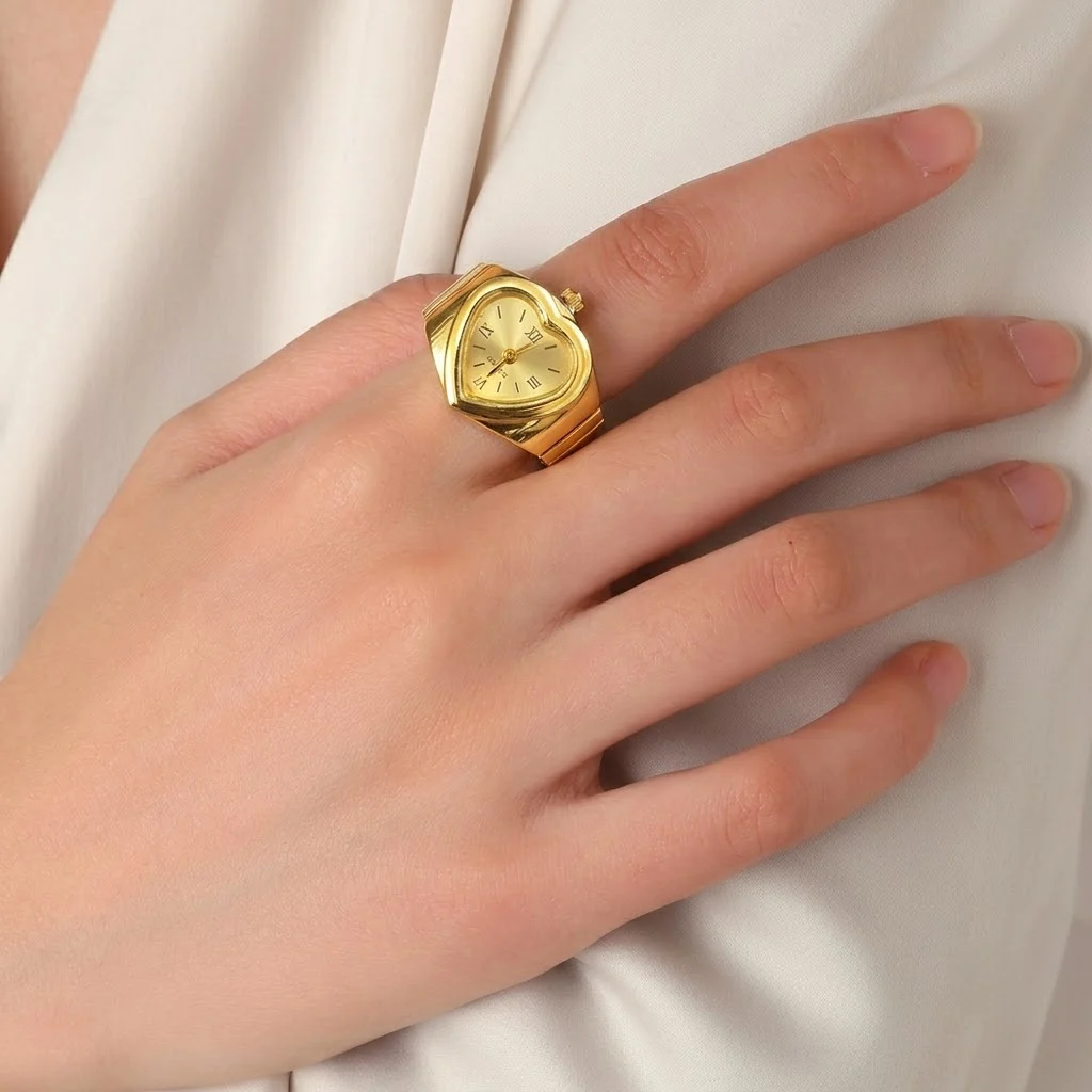 Gold Heart Ring Watch - Image 2