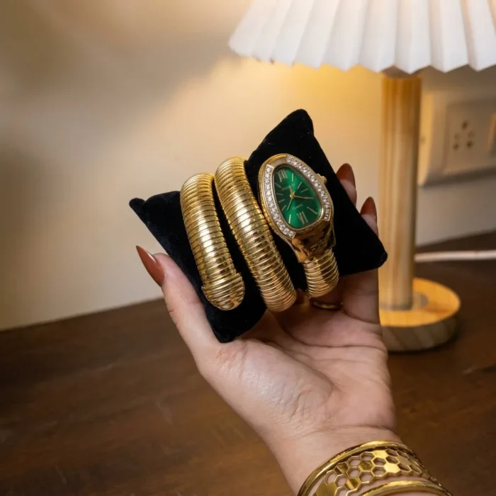 Emerald Serpenti Coil Watch Bracelet