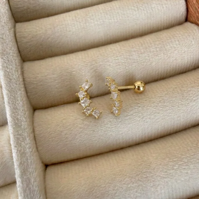 Curved Crystal Cluster Ball-Back Studs
