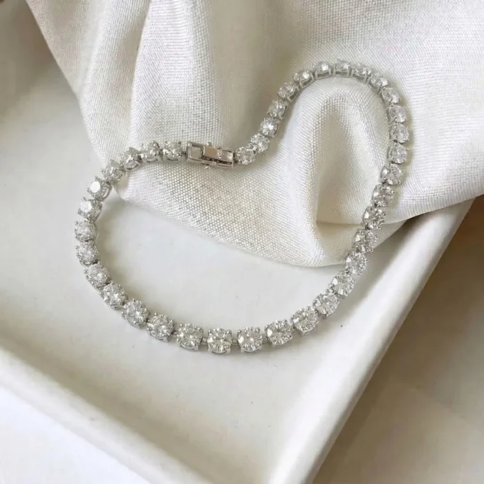 Classic Silver Crystal Tennis Bracelet