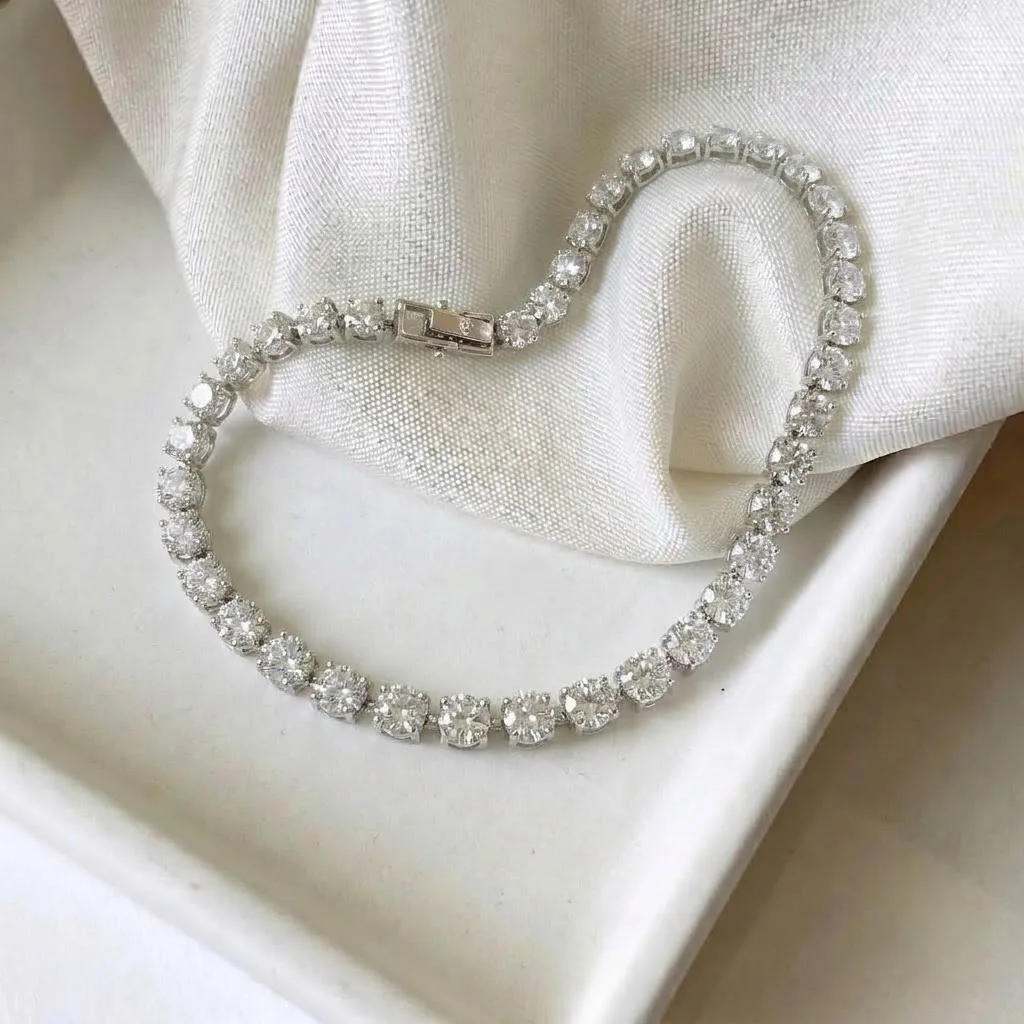 Classic Silver Crystal Tennis Bracelet